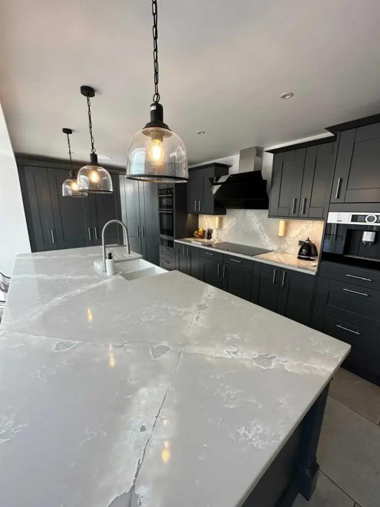 A modern kitchen with island