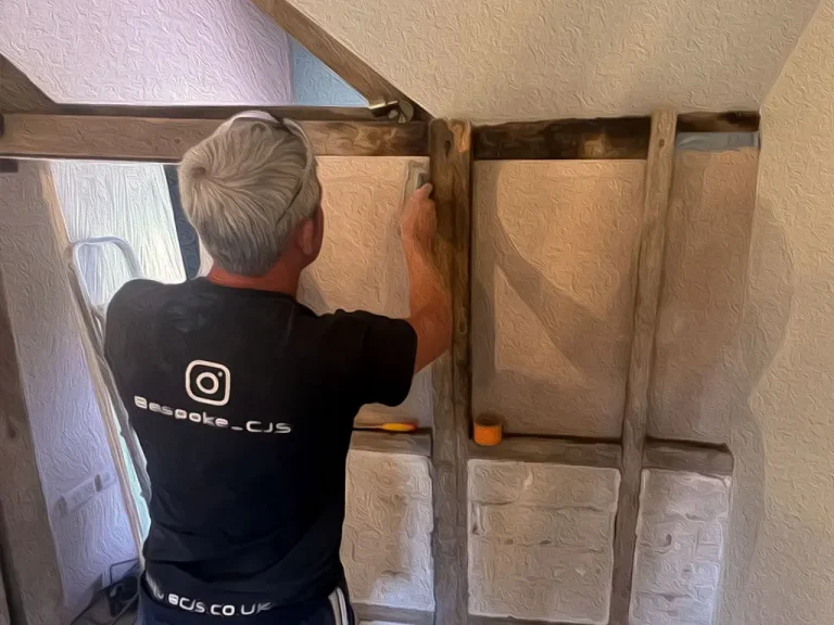 a plasterer plastering with lime plaster