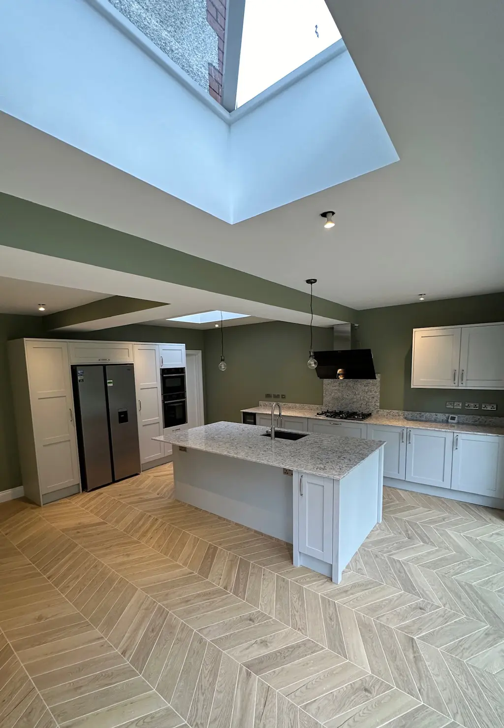 A recently constructed kitchen extension in Usk